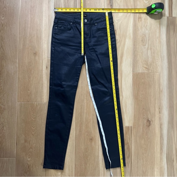 Mossimo Dutti Skinny Fit Leather Like Jeans Dark Blue Navy Size 6 - Picture 11 of 11